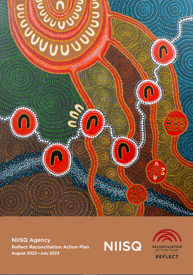 Reconciliation Action Plan cover page featuring the Walking Together artwork