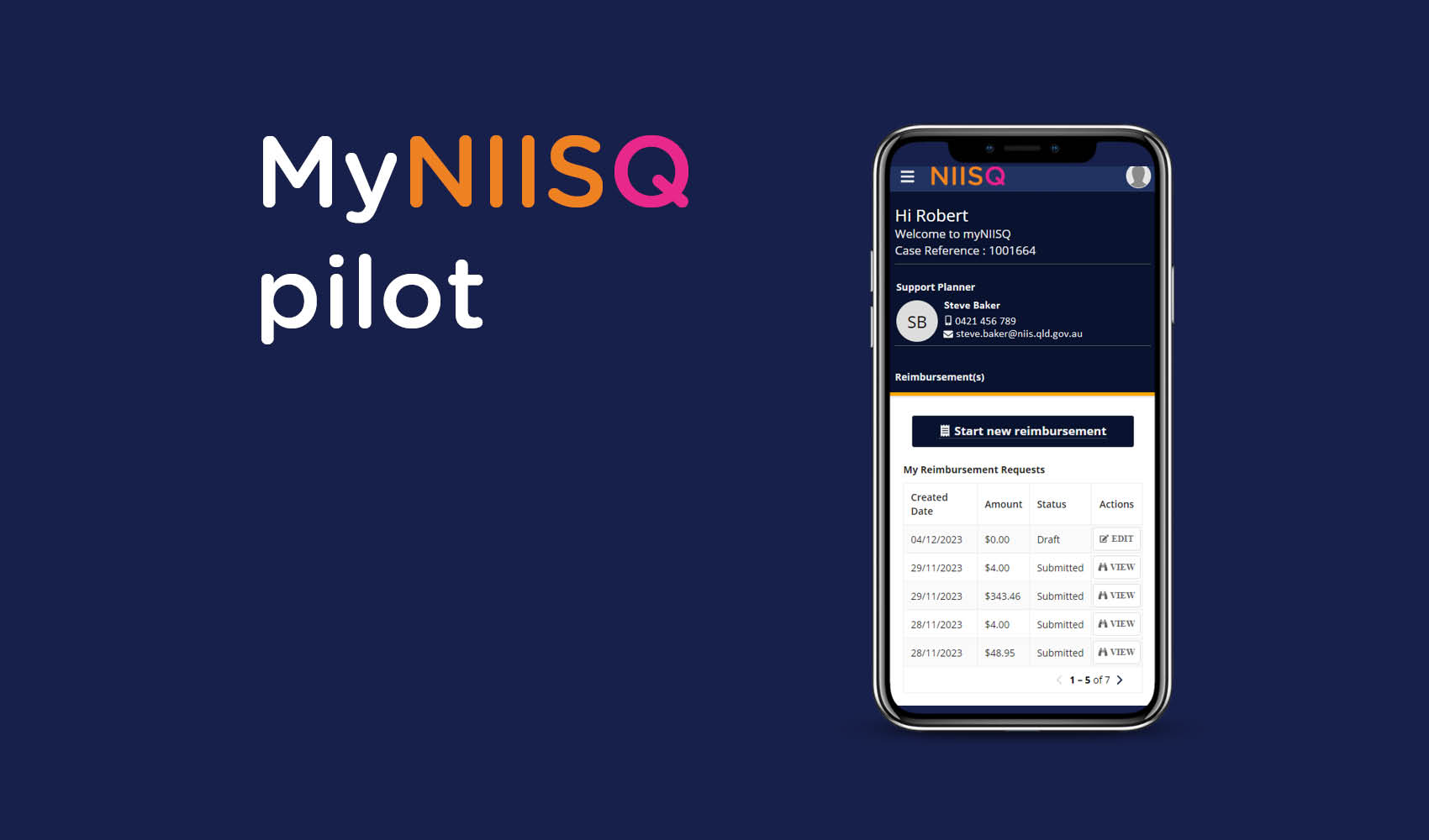 Screen cap of MyNIISQ app on mobile phone.